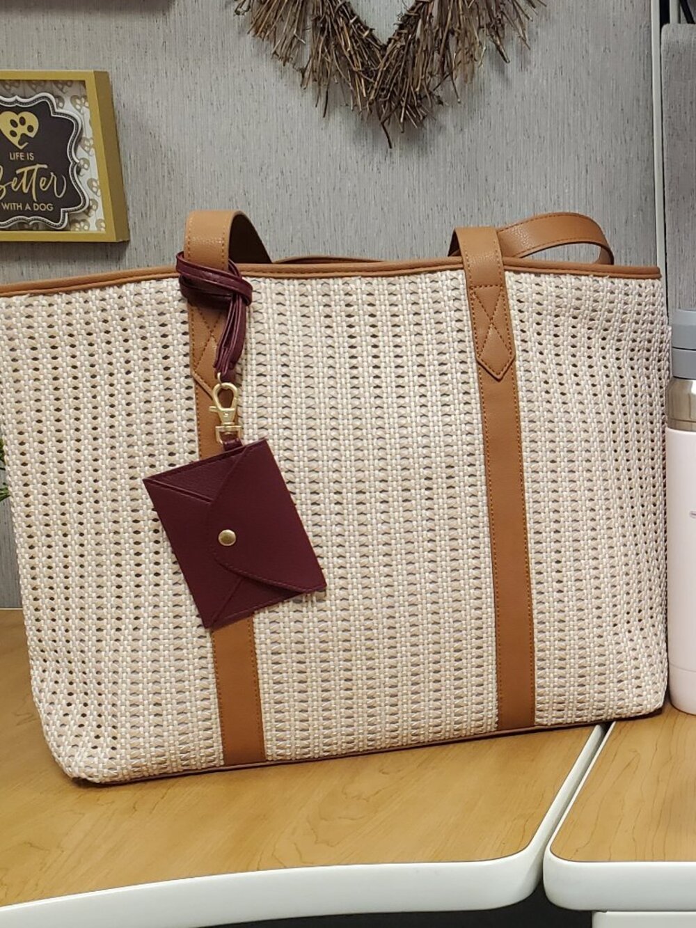 Thirty One Signature Rattan Tote Bag NEW!